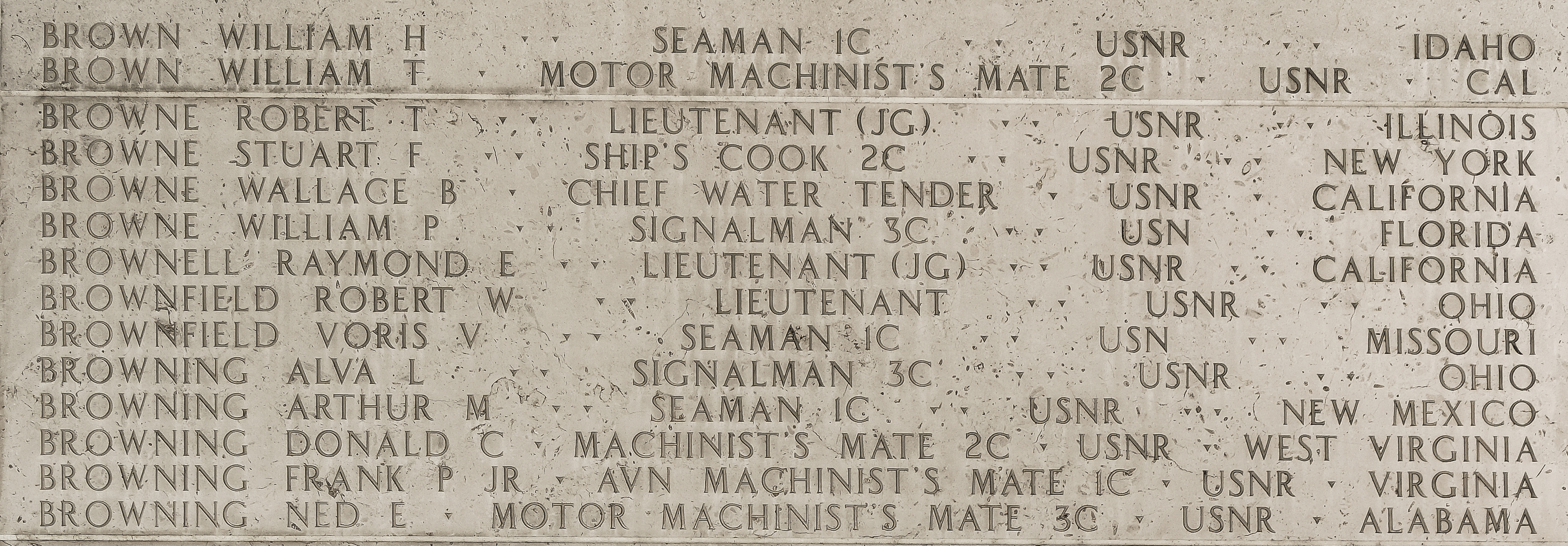William T. Brown, Motor Machinist's Mate Second Class